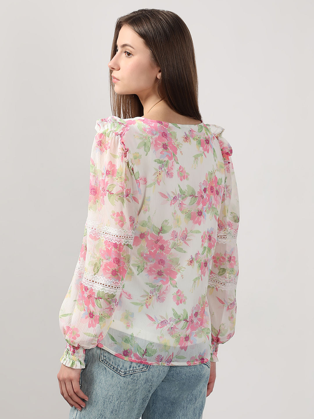 White Printed Top