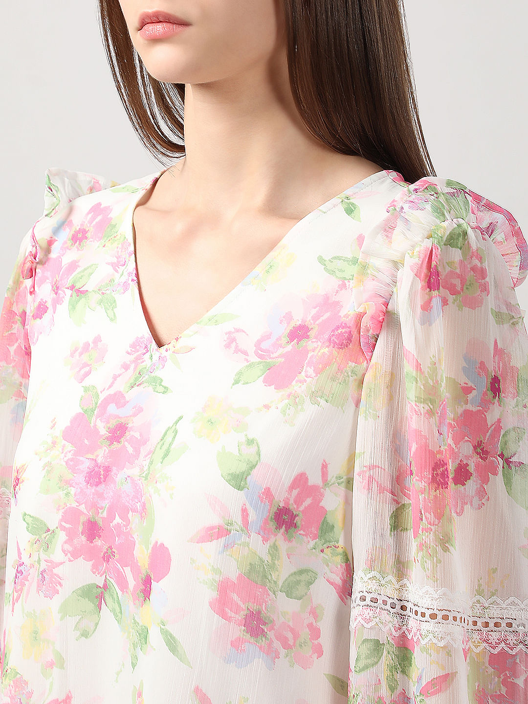White Printed Top