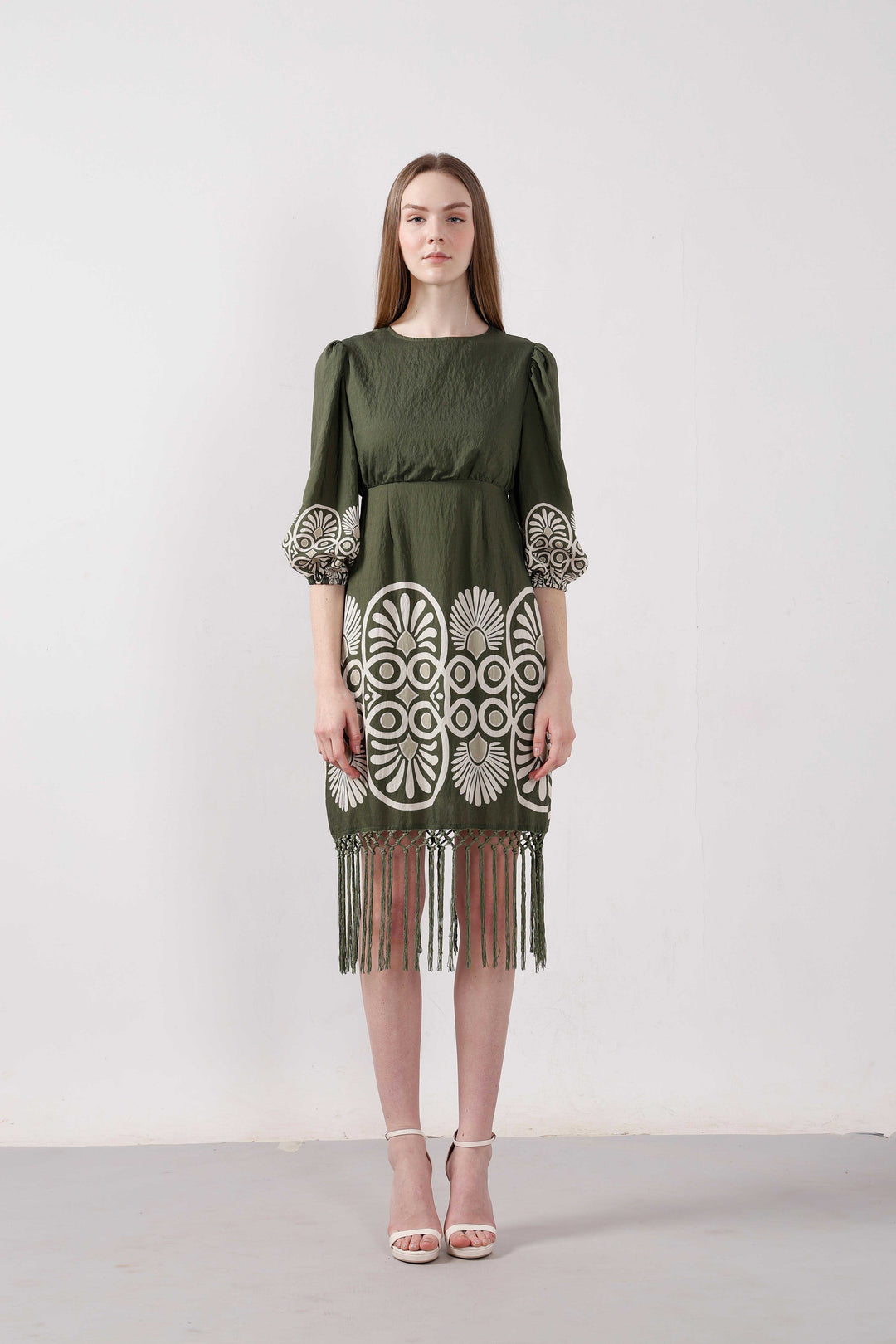 Vero Moda Dark Green Printed Dress