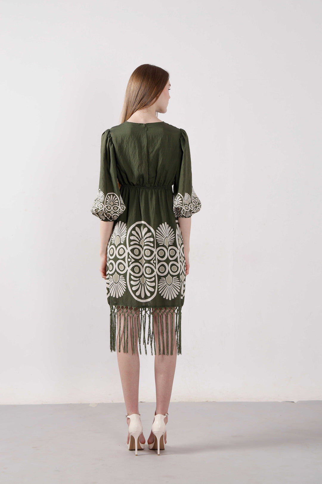 Vero Moda Dark Green Printed Dress