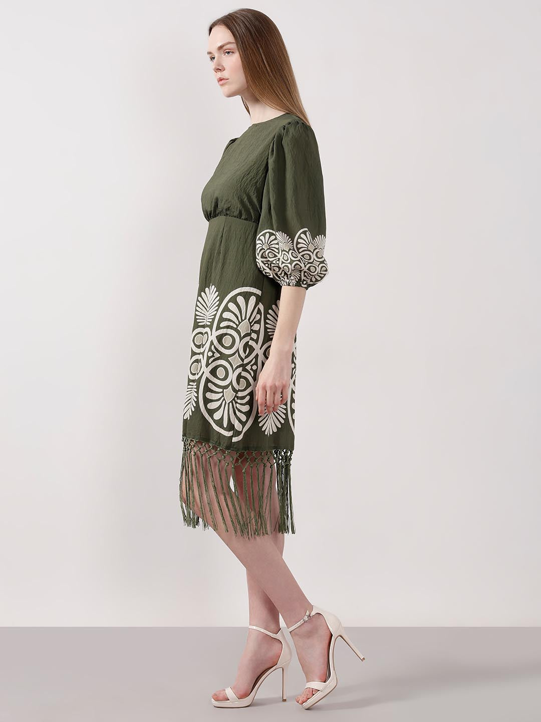 Vero Moda Dark Green Printed Dress