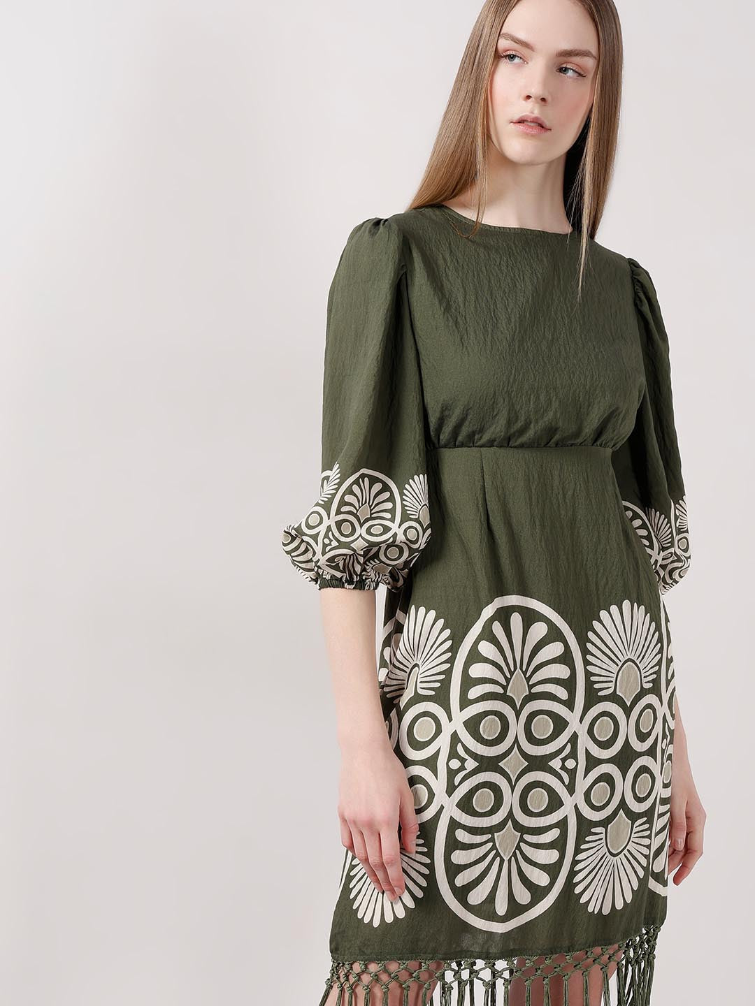 Vero Moda Dark Green Printed Dress