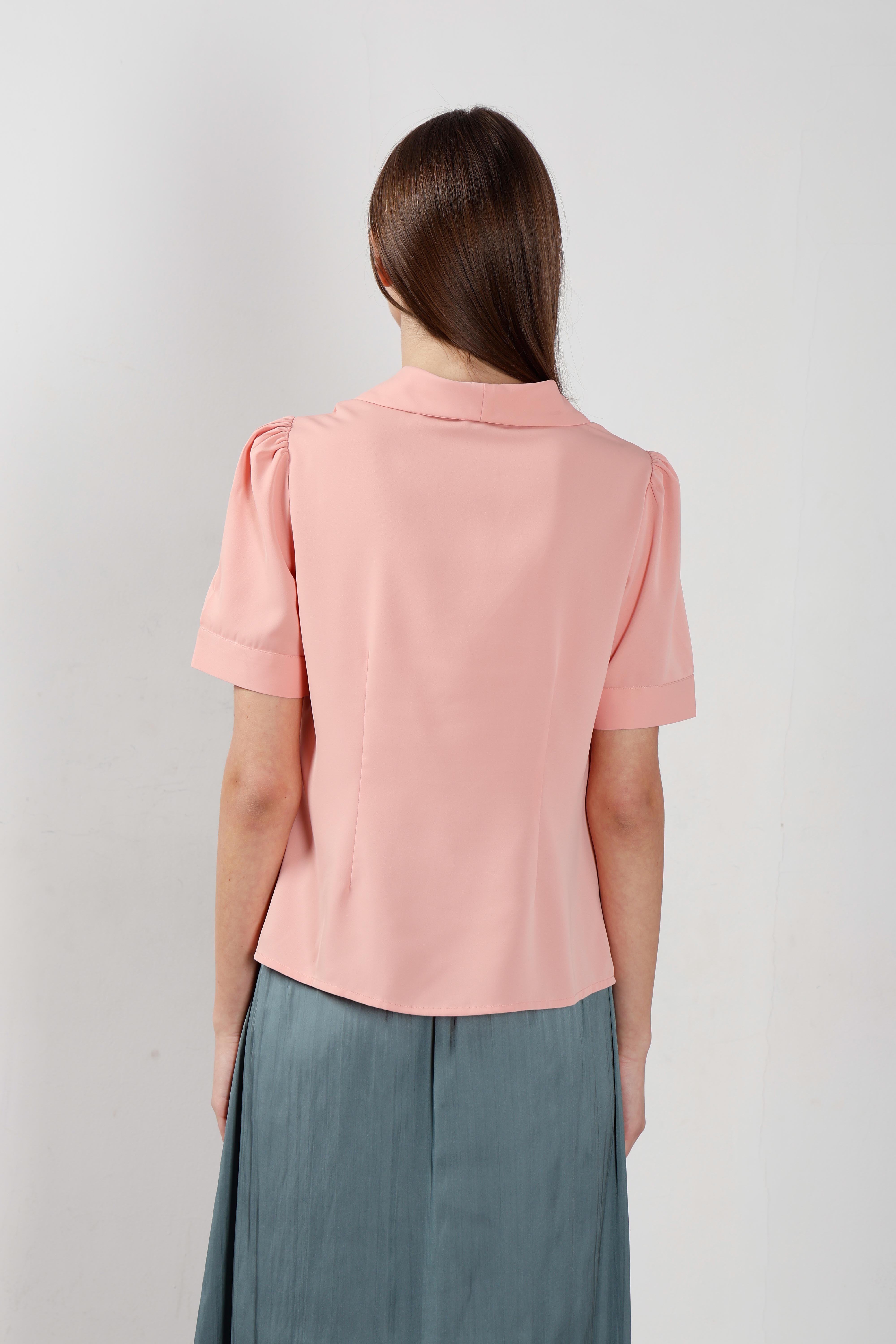Vero Moda Pink Shawl Collar Shirt