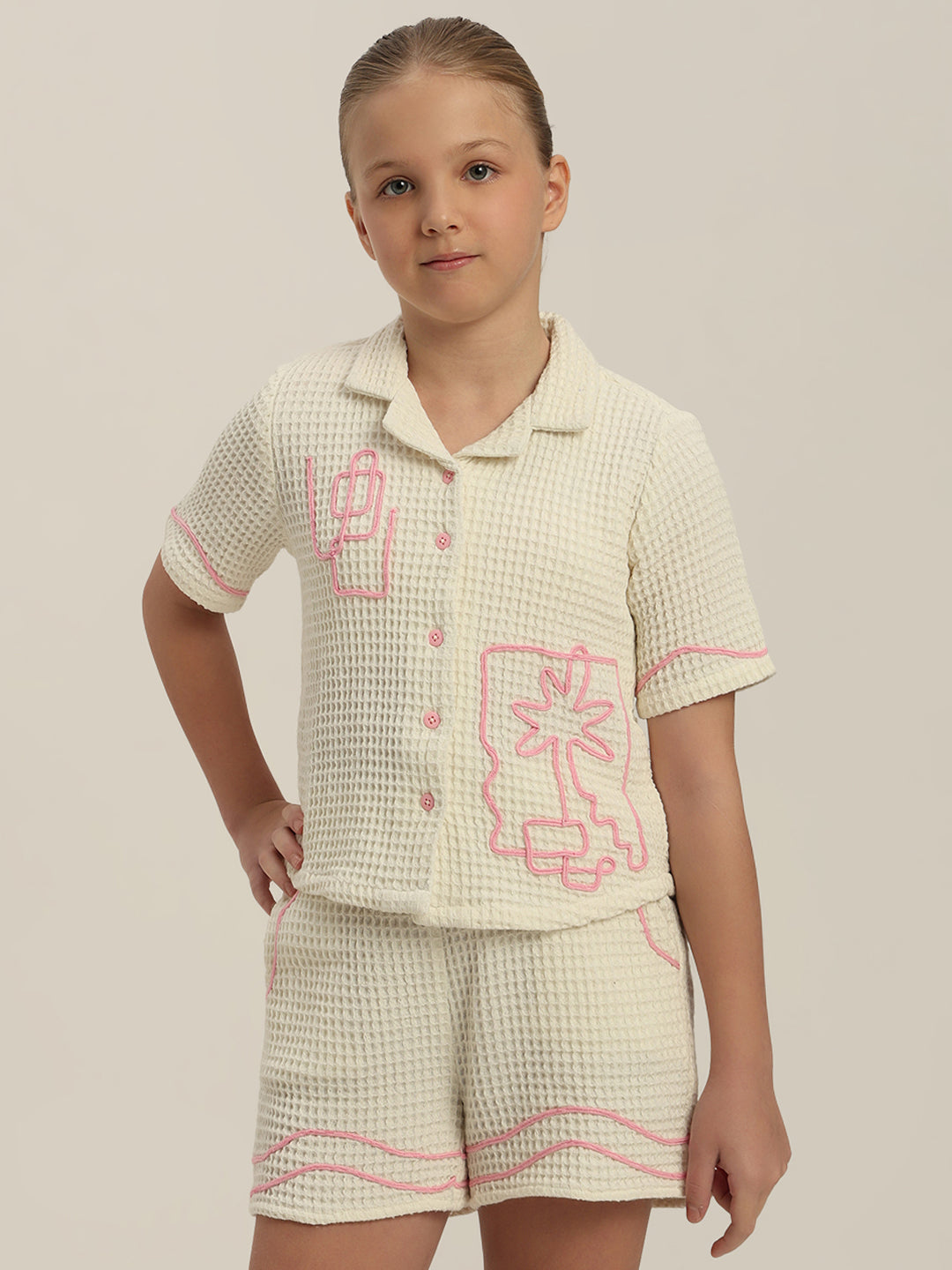 GIRL Embroidered Short Sleeves Shirt