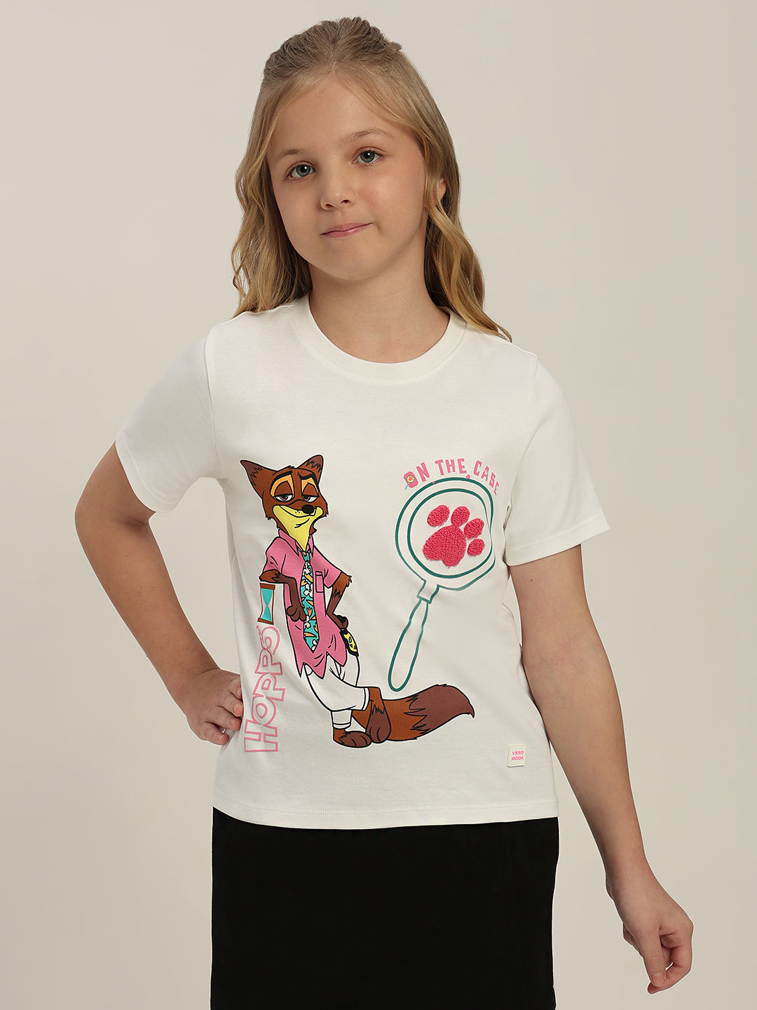 GIRLS White Zootopia Print T-shirt