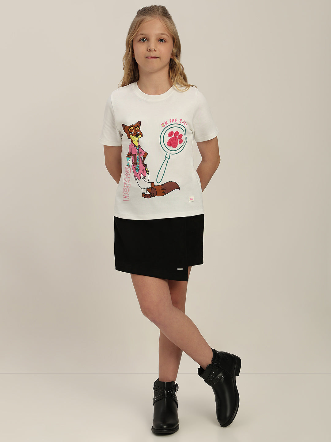 GIRLS White Zootopia Print T-shirt