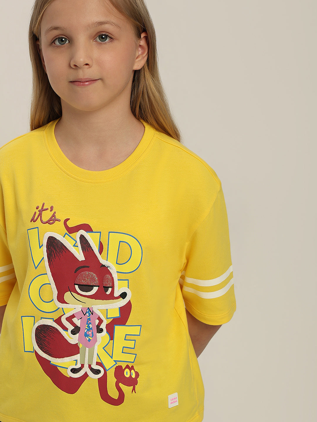 GIRLS Yellow Zootopia Print T-shirt