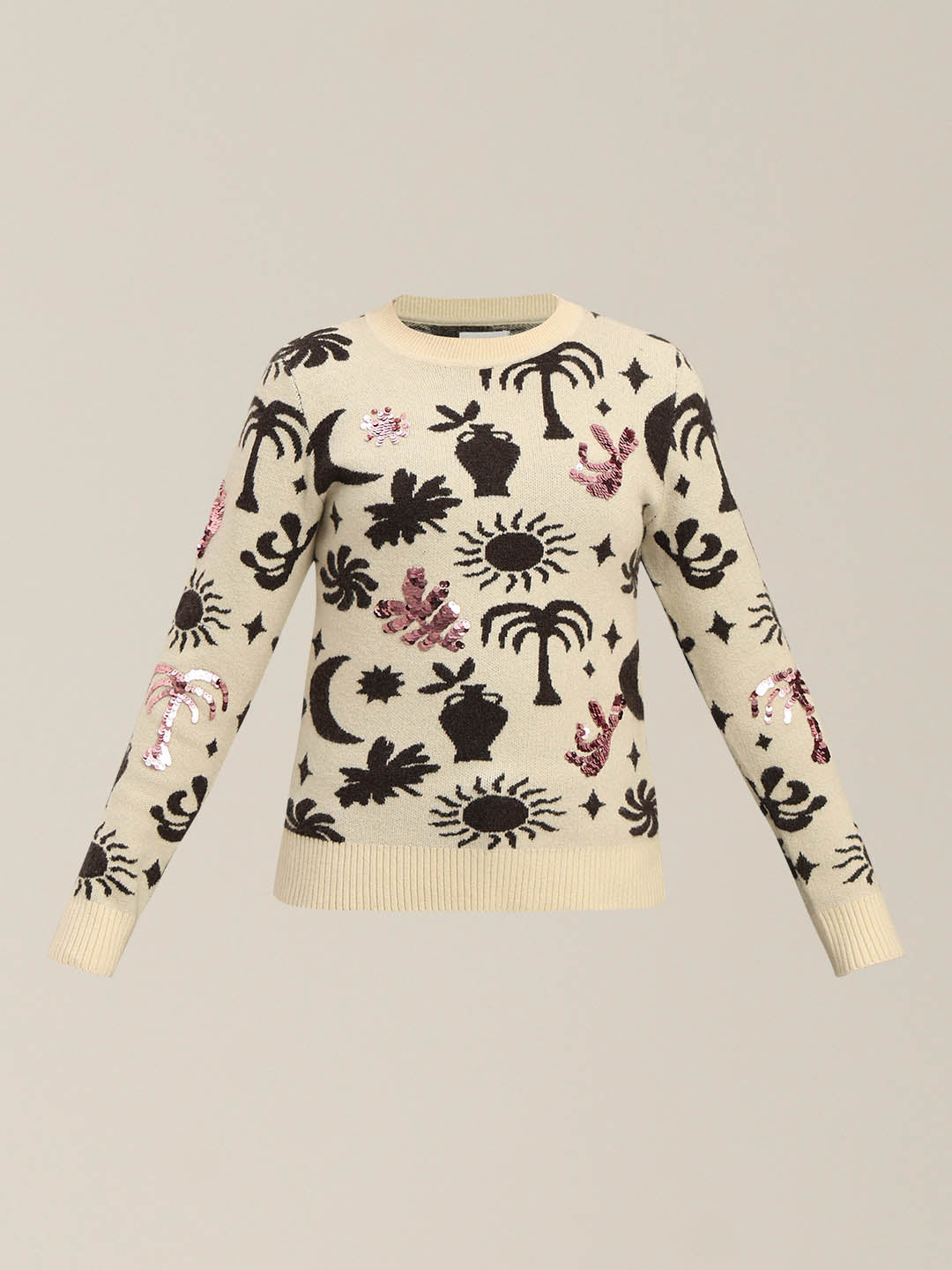 GIRLS Printed Round Neck Sweater