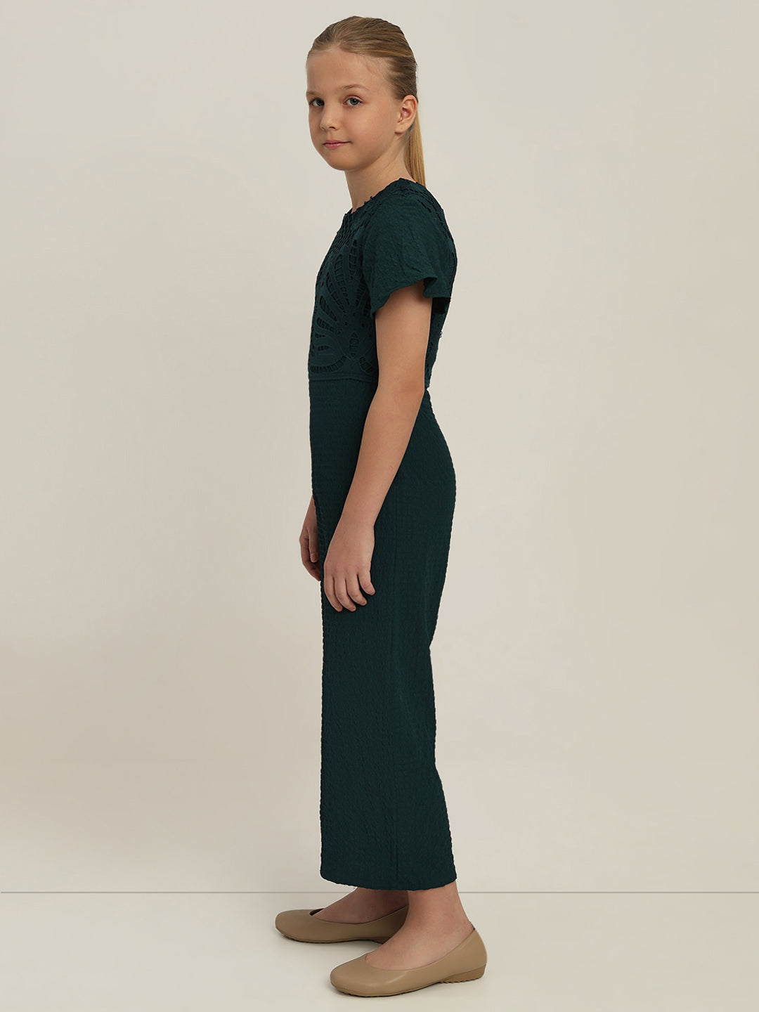 GIRL Dark Green Lace Jumpsuit