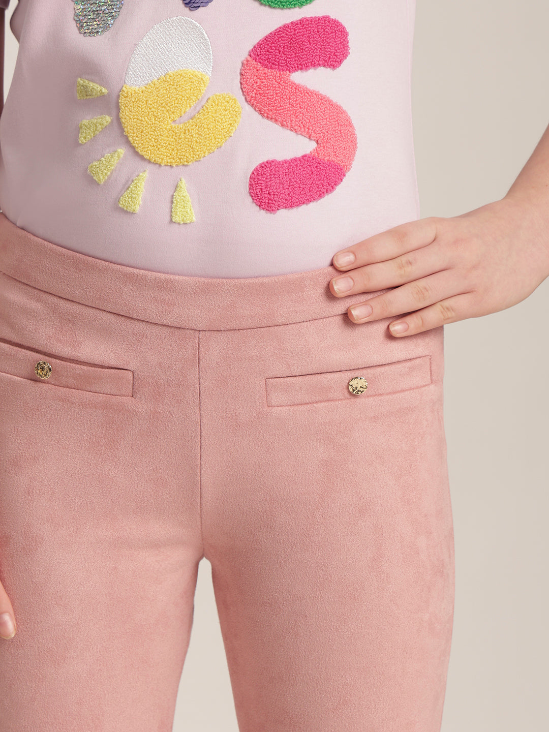 Girls Pink Bootcut Pants