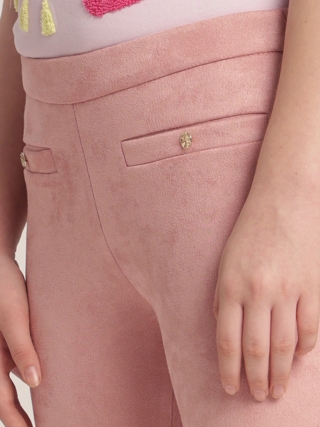 Girls Pink Bootcut Pants