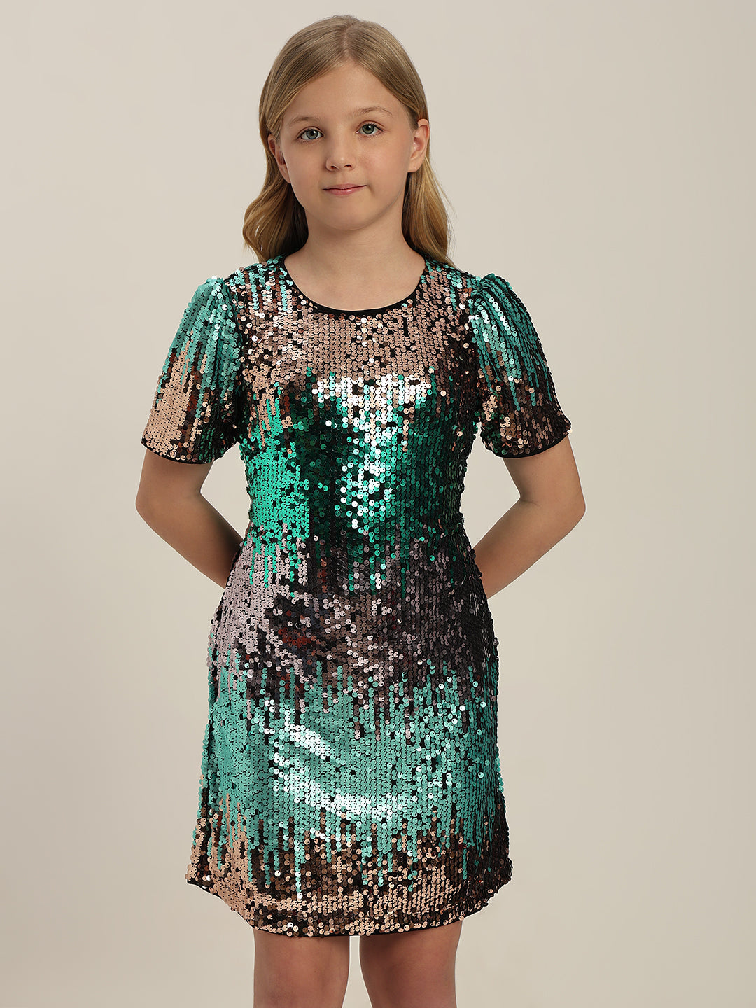 GIRLS Sequins Ombre Mini Dress