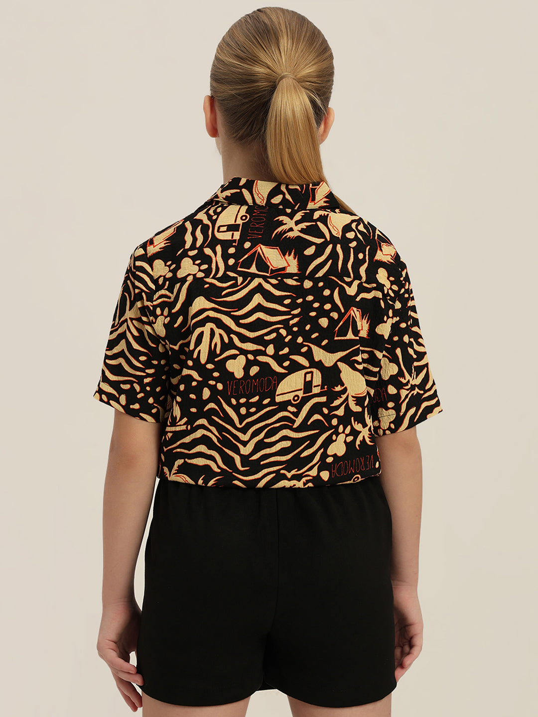 GIRLS Printed Tie Waist Shirt