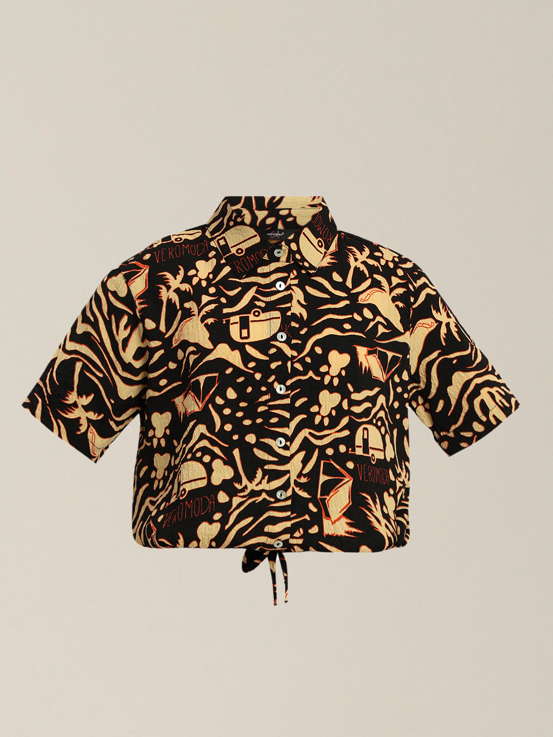 GIRLS Printed Tie Waist Shirt