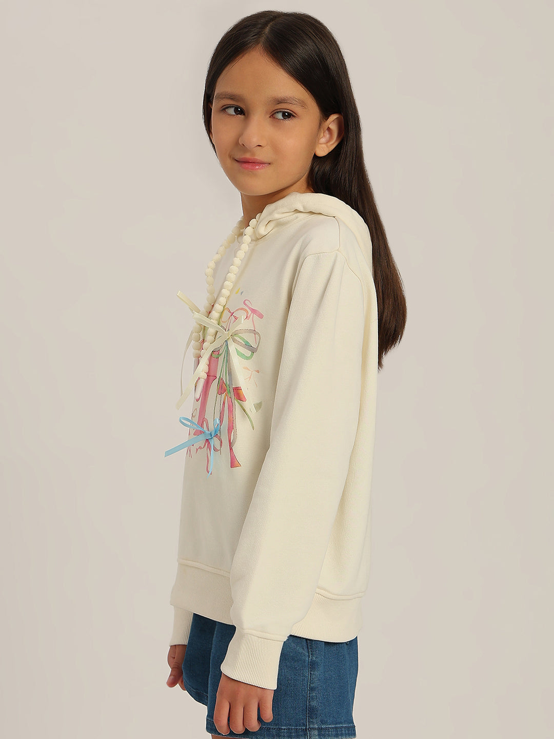 GIRL Printed Hooded Sweatshirt