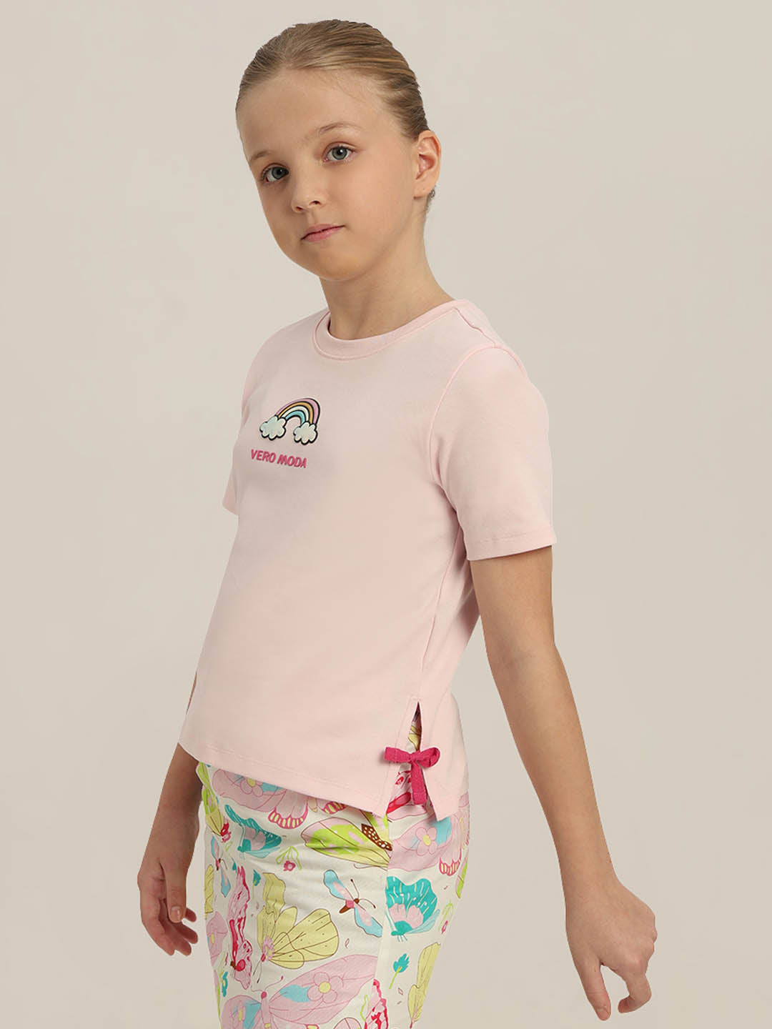 GIRLS Pink Cotton T-shirt