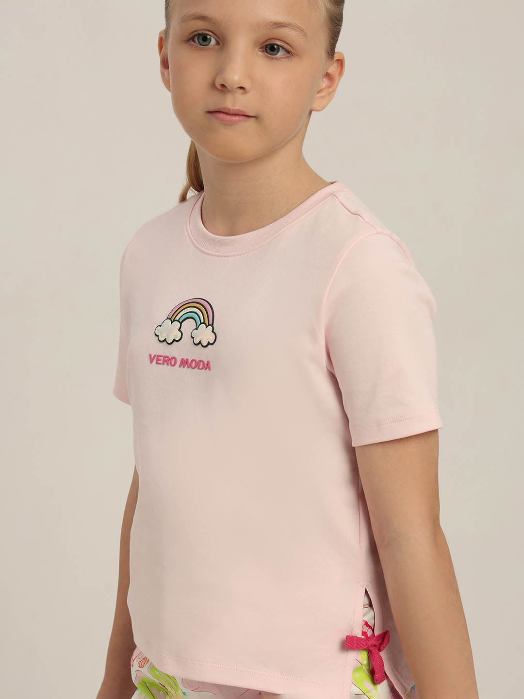 GIRLS Pink Cotton T-shirt