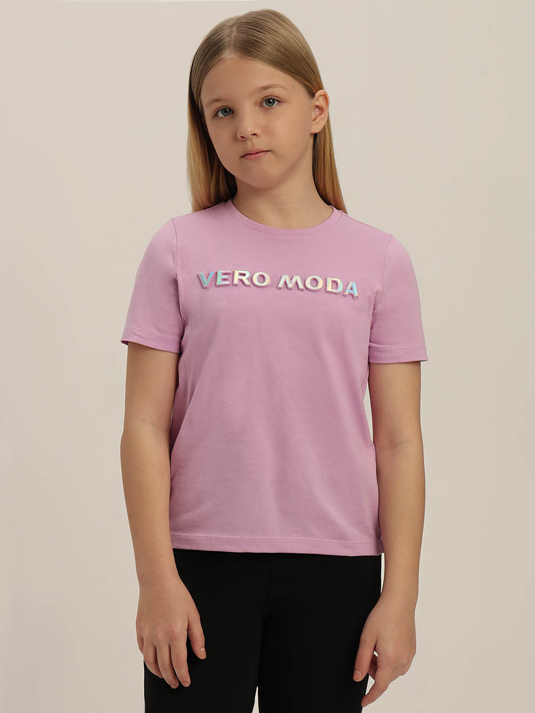 GIRLS Purple Logo Print t-shirt