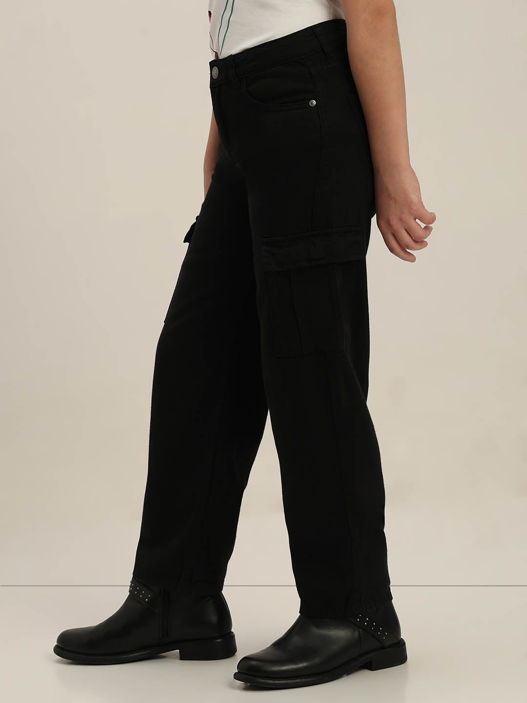 GIRLS Mid Rise Wide Leg Cargos