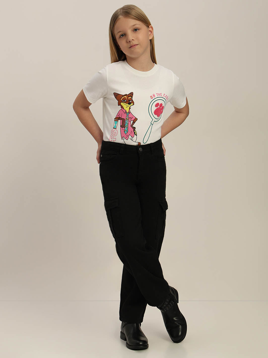 GIRLS Mid Rise Wide Leg Cargos