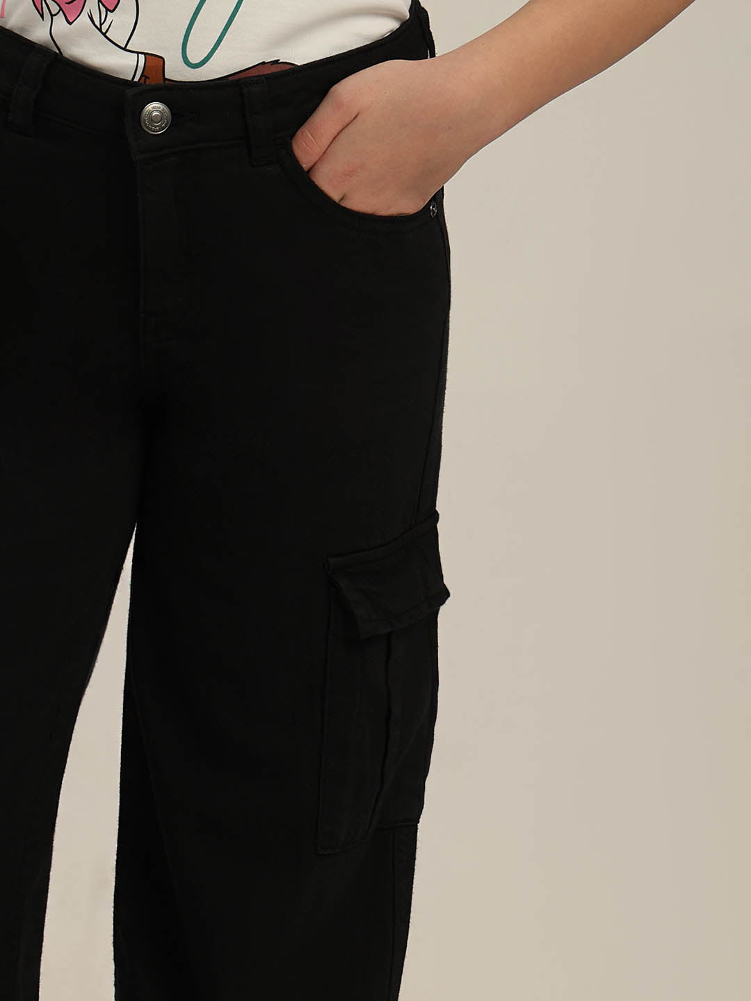 GIRLS Mid Rise Wide Leg Cargos