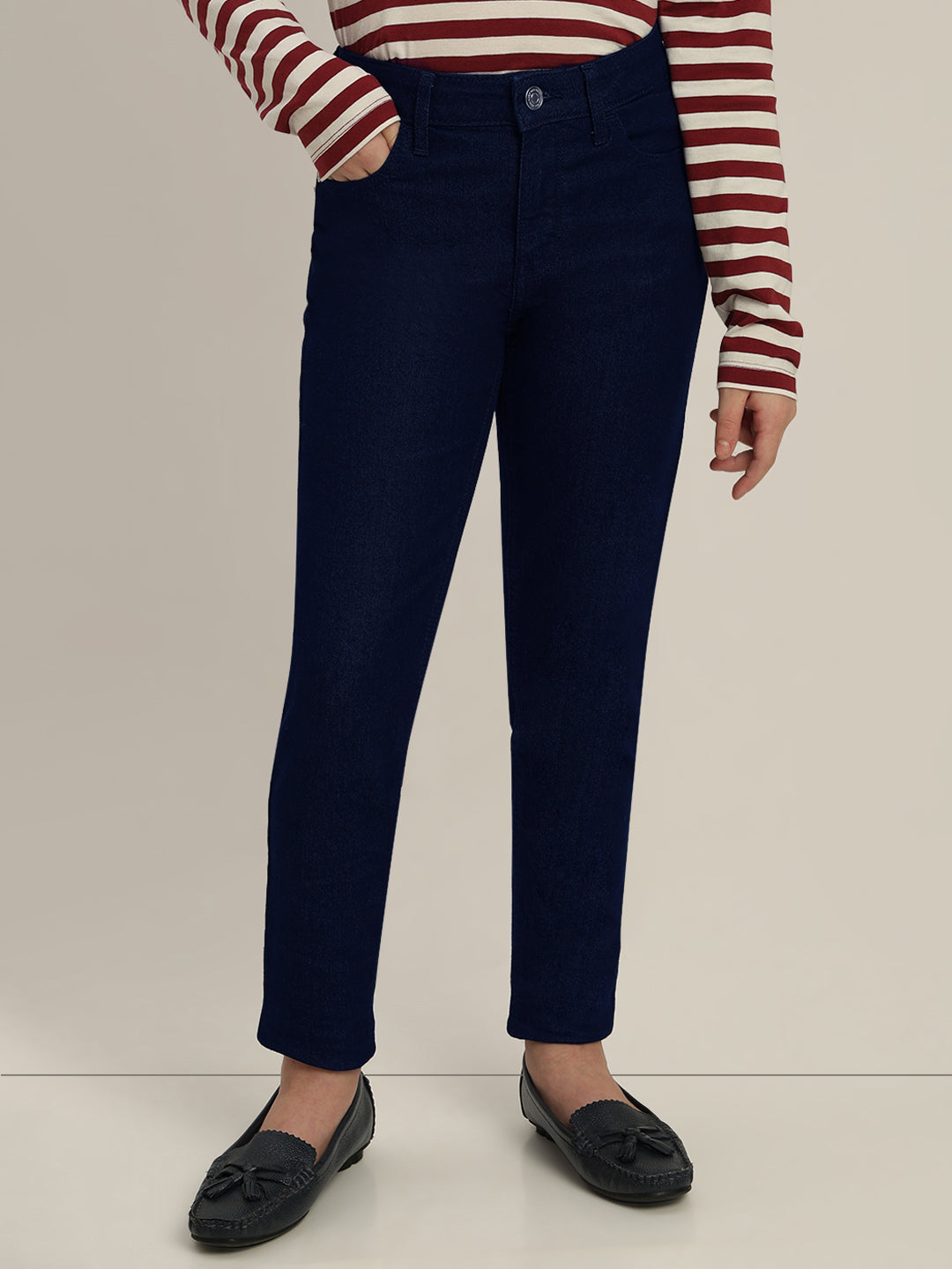 GIRL Dark Blue Straight Fit Jeans