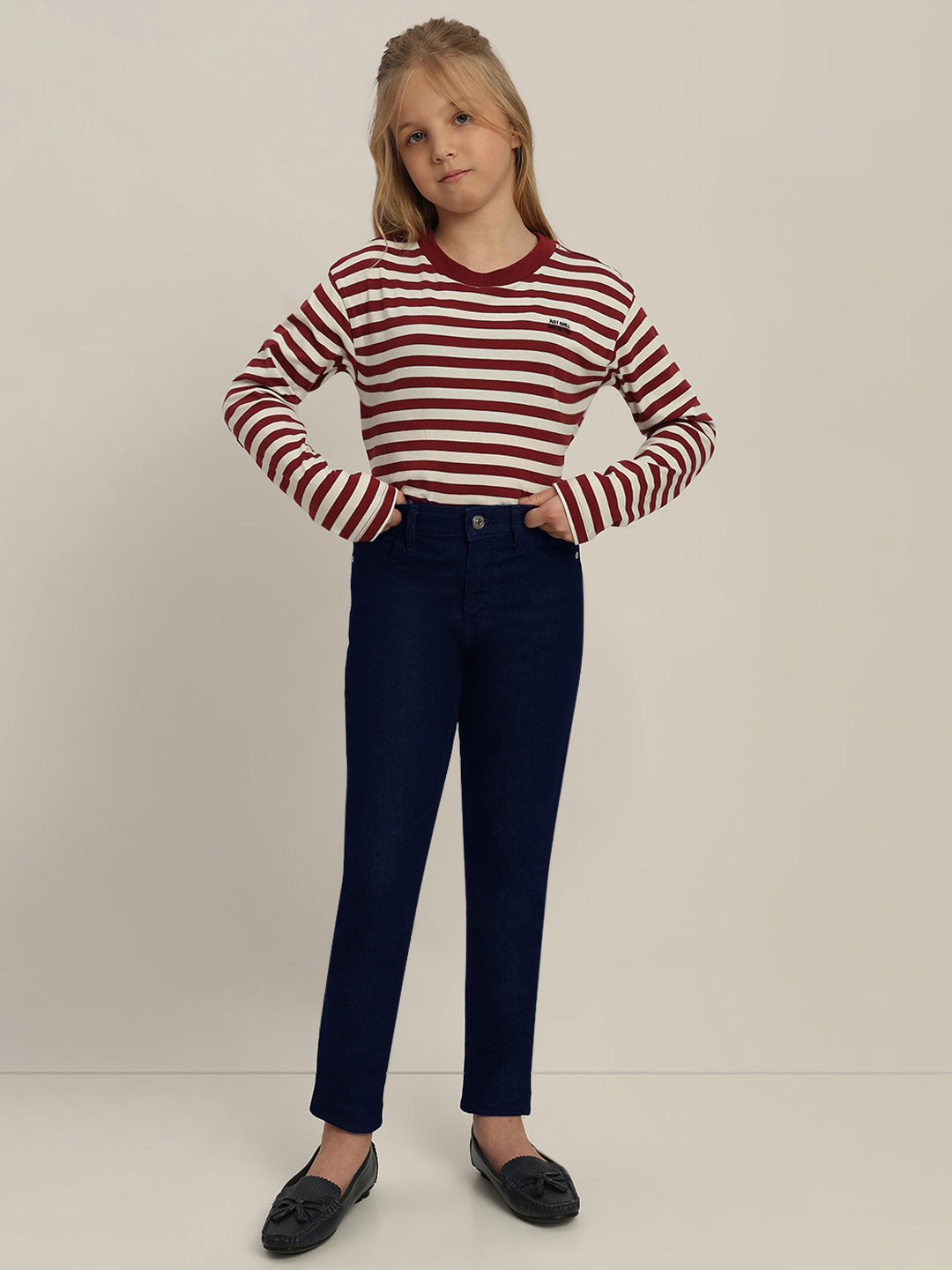 GIRL Dark Blue Straight Fit Jeans