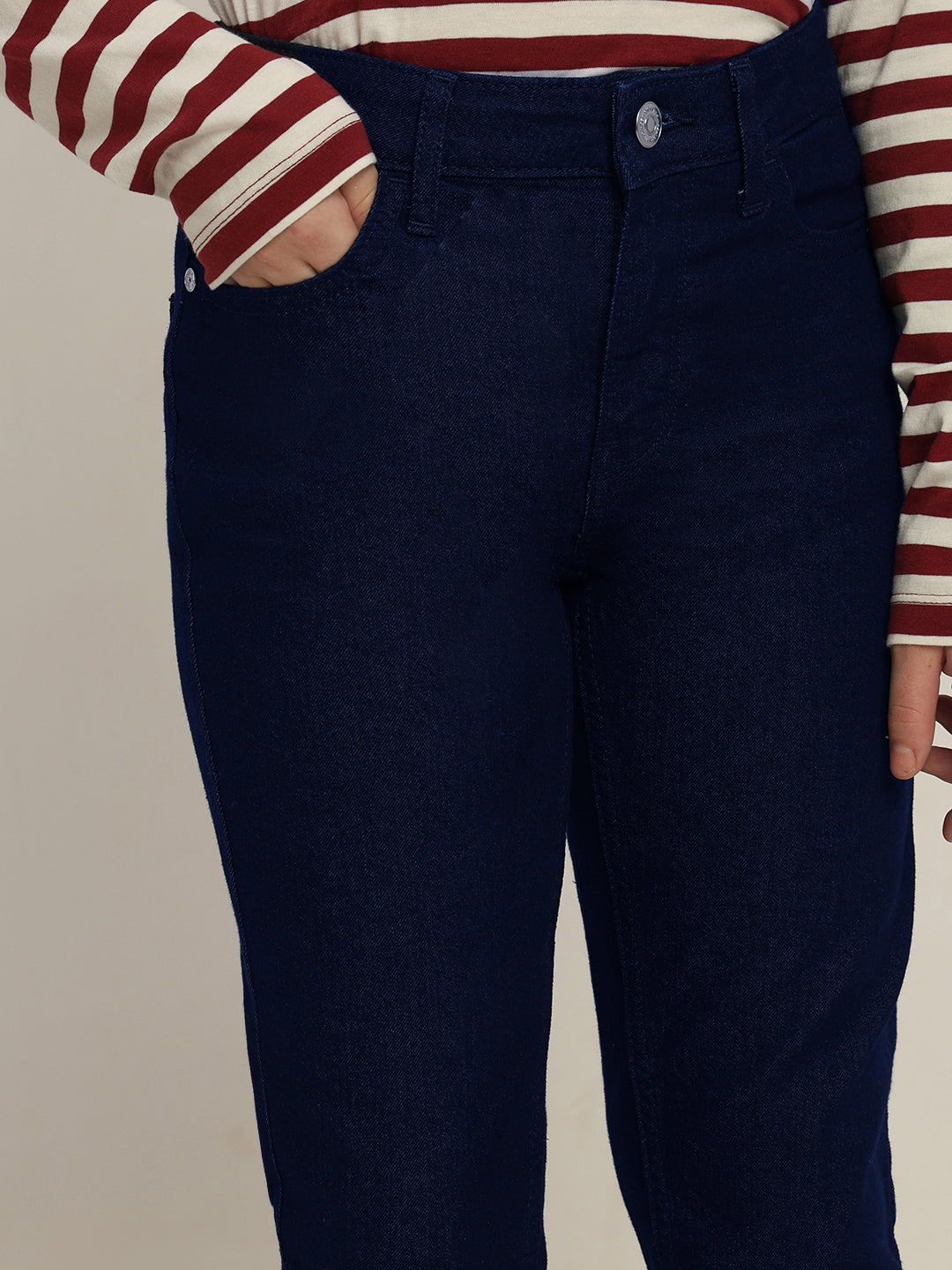 GIRL Dark Blue Straight Fit Jeans