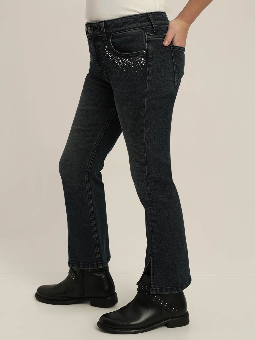 GIRLS Mid Rise Bootcut Jeans