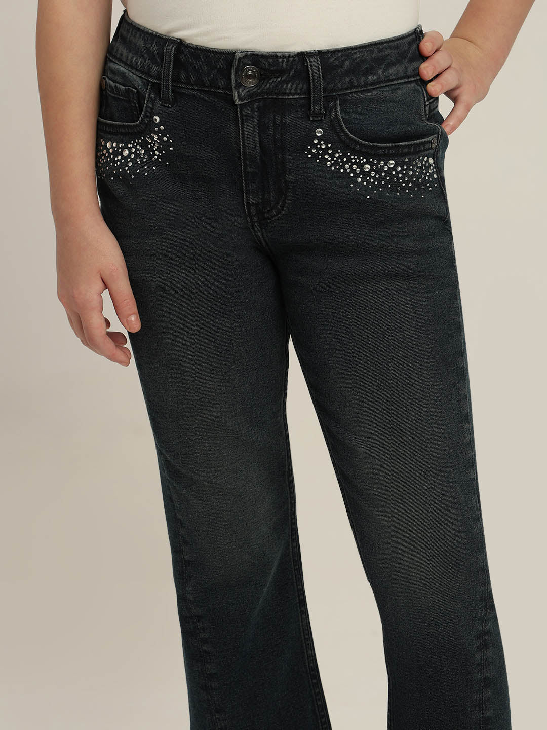 GIRLS Mid Rise Bootcut Jeans