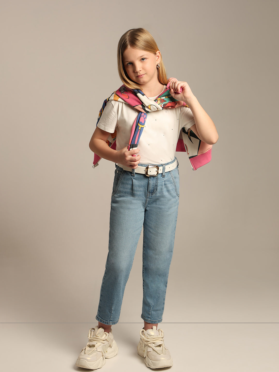 GIRL Light Wash Mom Fit Jeans