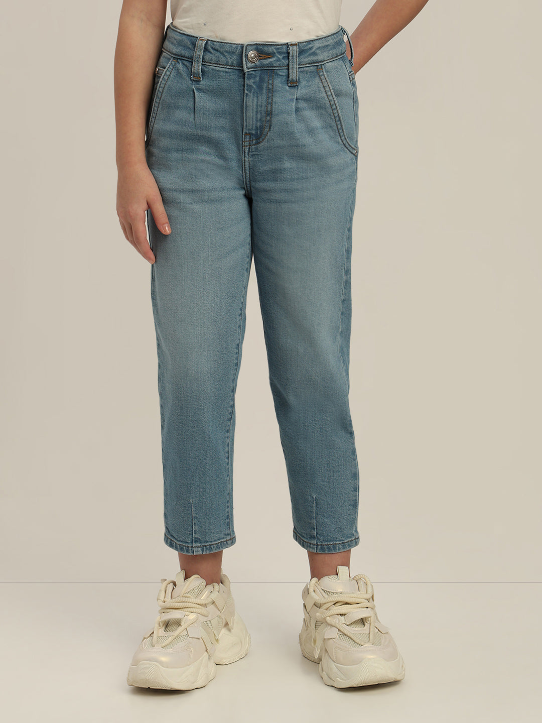 GIRL Light Wash Mom Fit Jeans