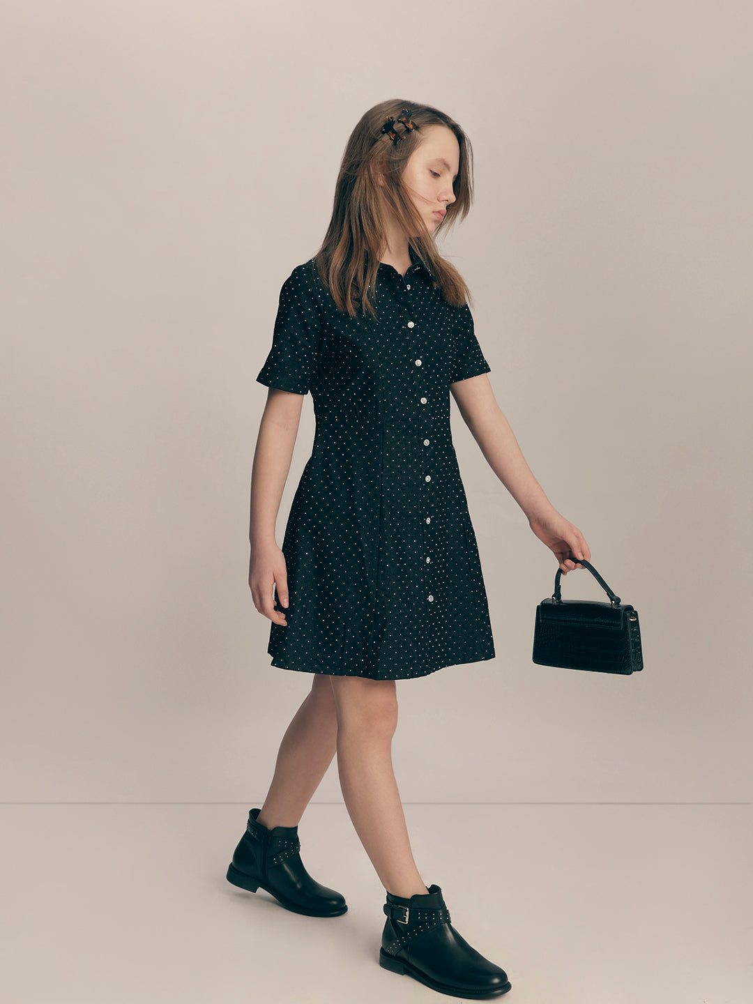 Girls Polka Dot Shirt Dress