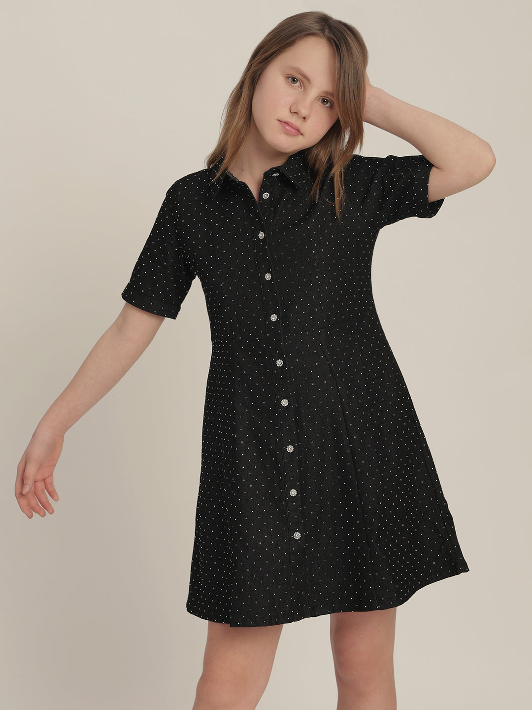 Girls Polka Dot Shirt Dress