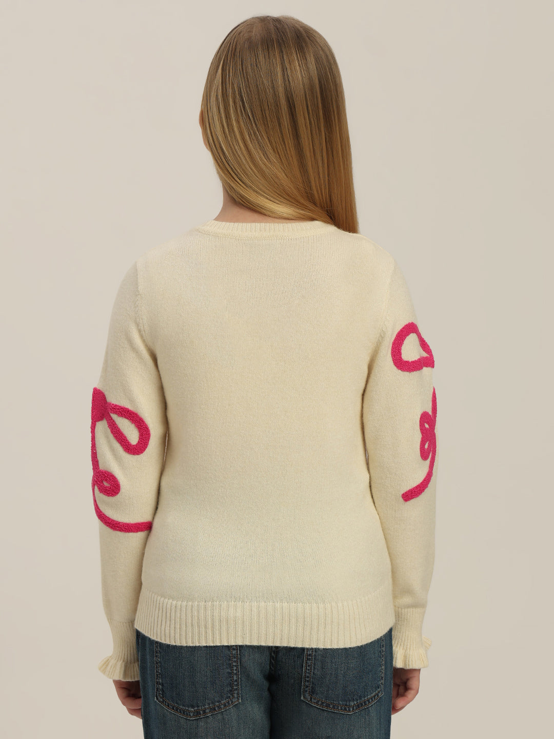 GIRL Pink Bow Detail Sweater