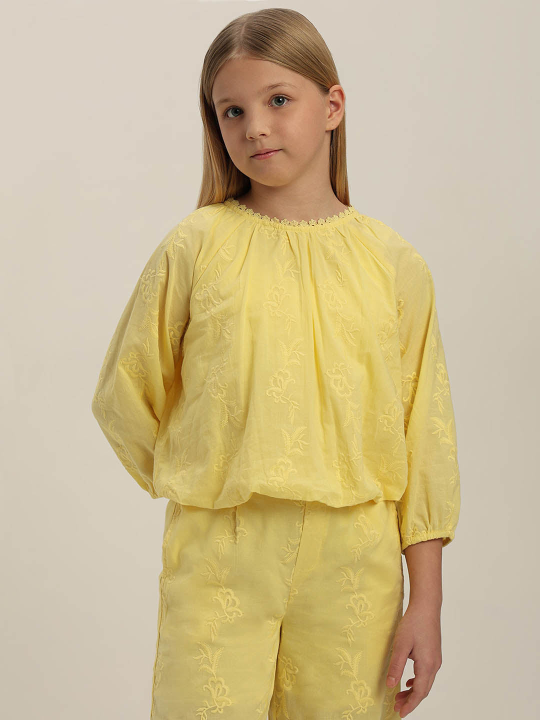 GIRLS Yellow Cotton Top