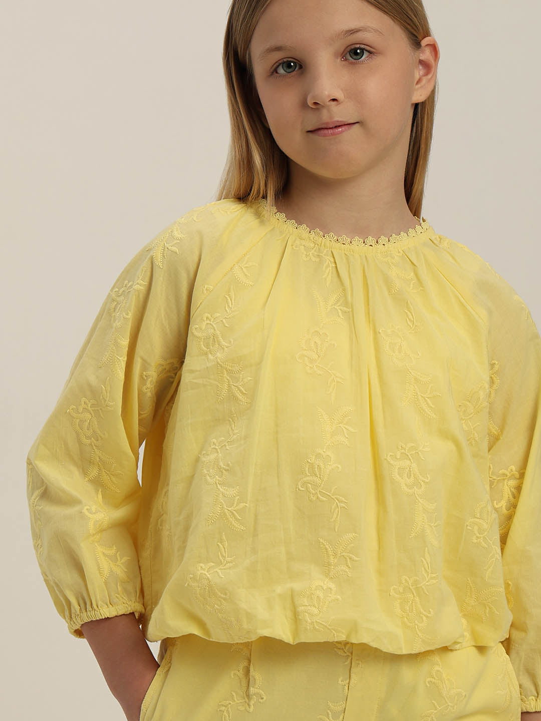 GIRLS Yellow Cotton Top