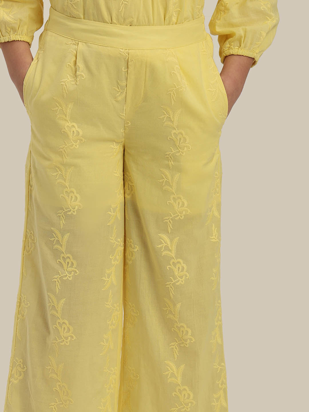 GIRLS Yellow Cotton Pants