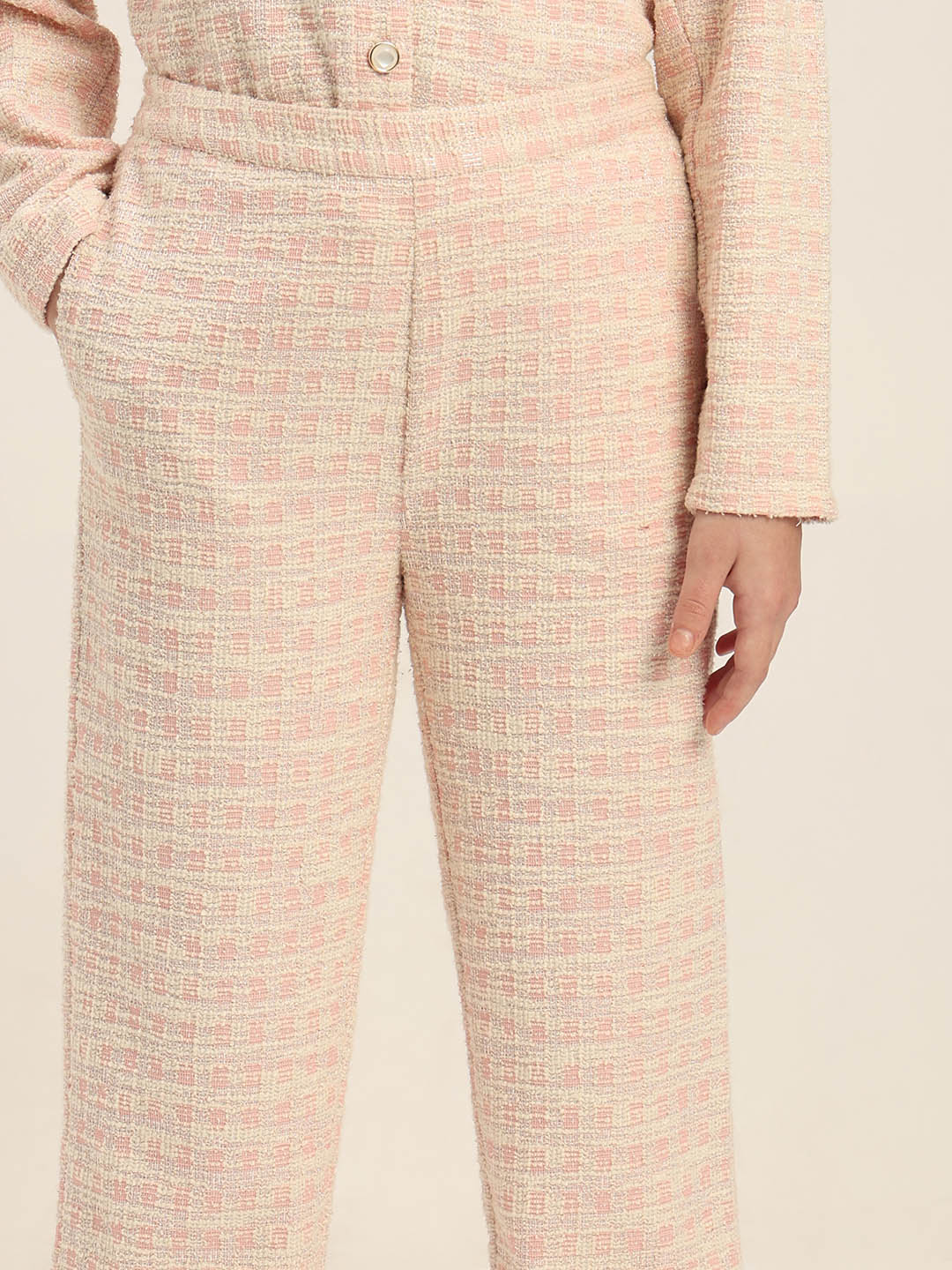 GIRLS Light Pink Tweed Pants