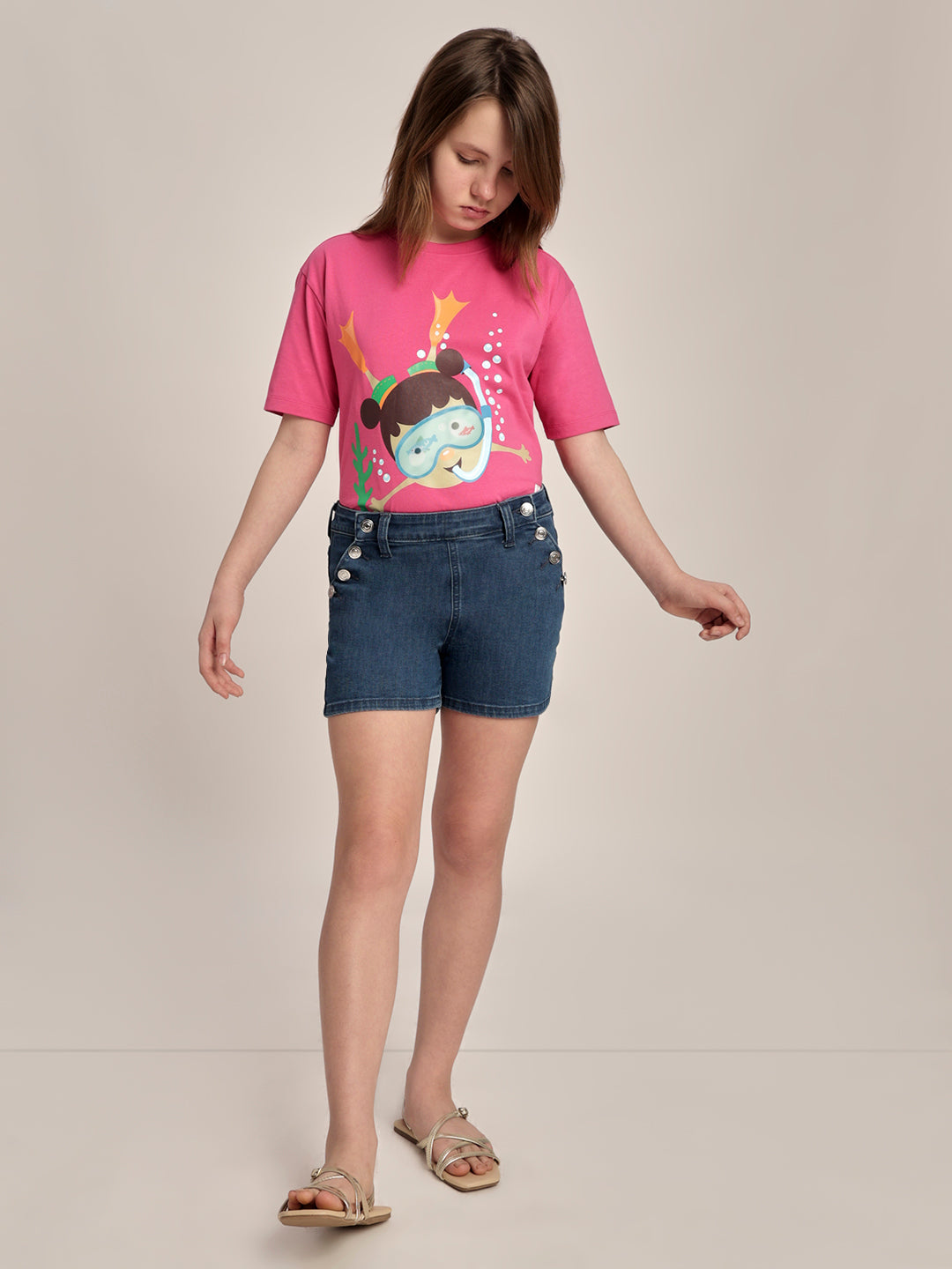 Girls Cotton Denim Shorts