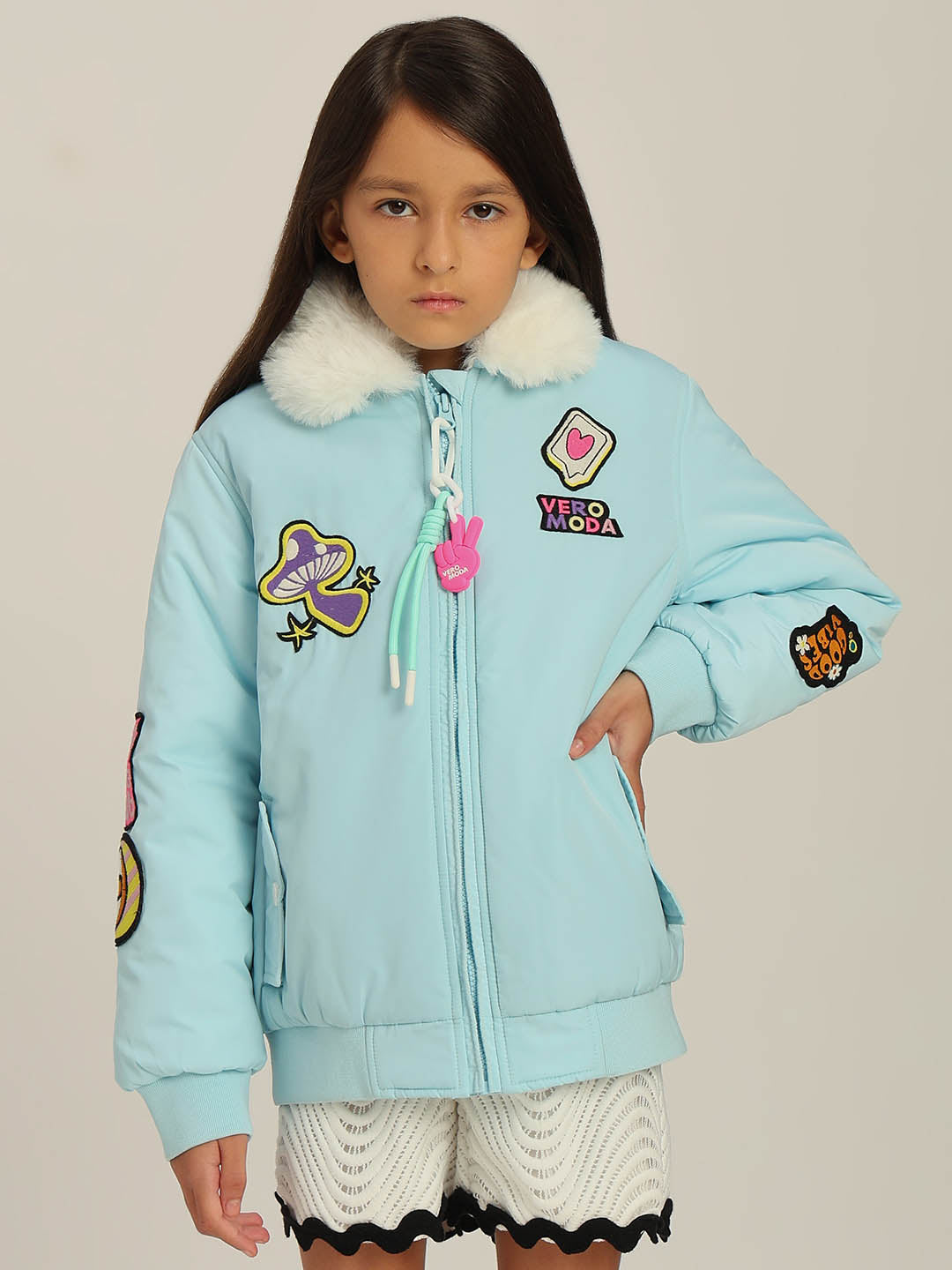 GIRLS Printed Bomber Jacket