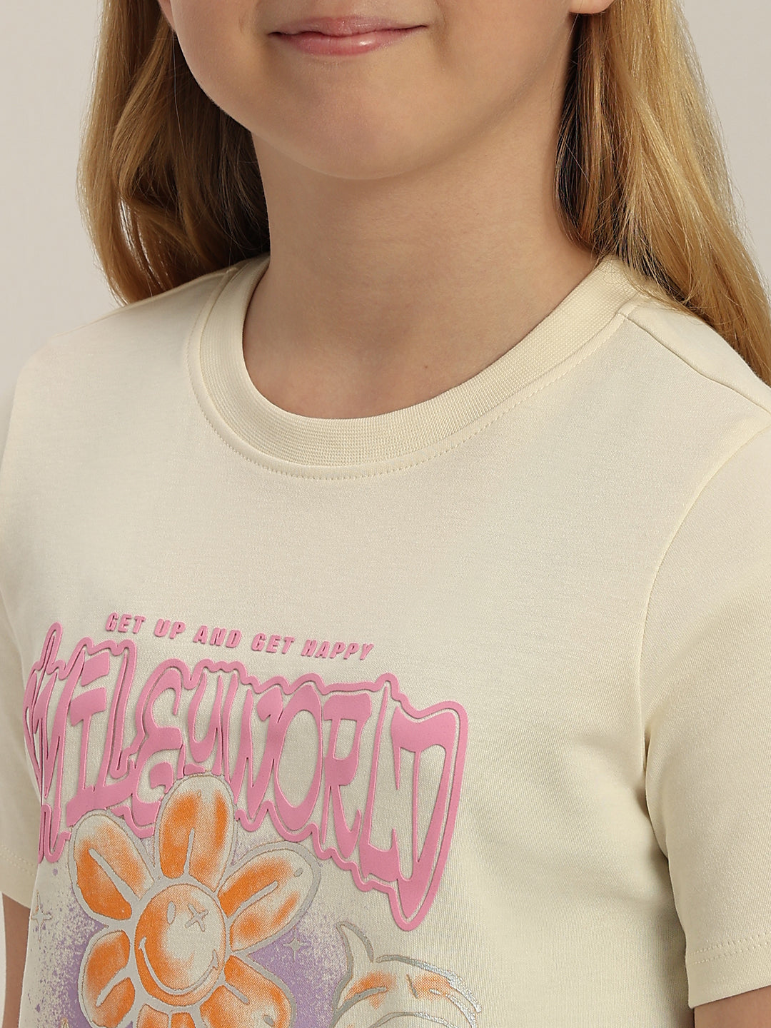 GIRLS Smiley World Printed T-shirt