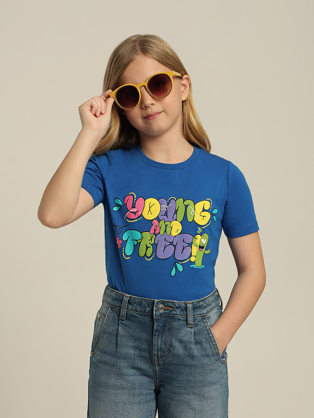 GIRLS Graphic Print Cotton T-shirt