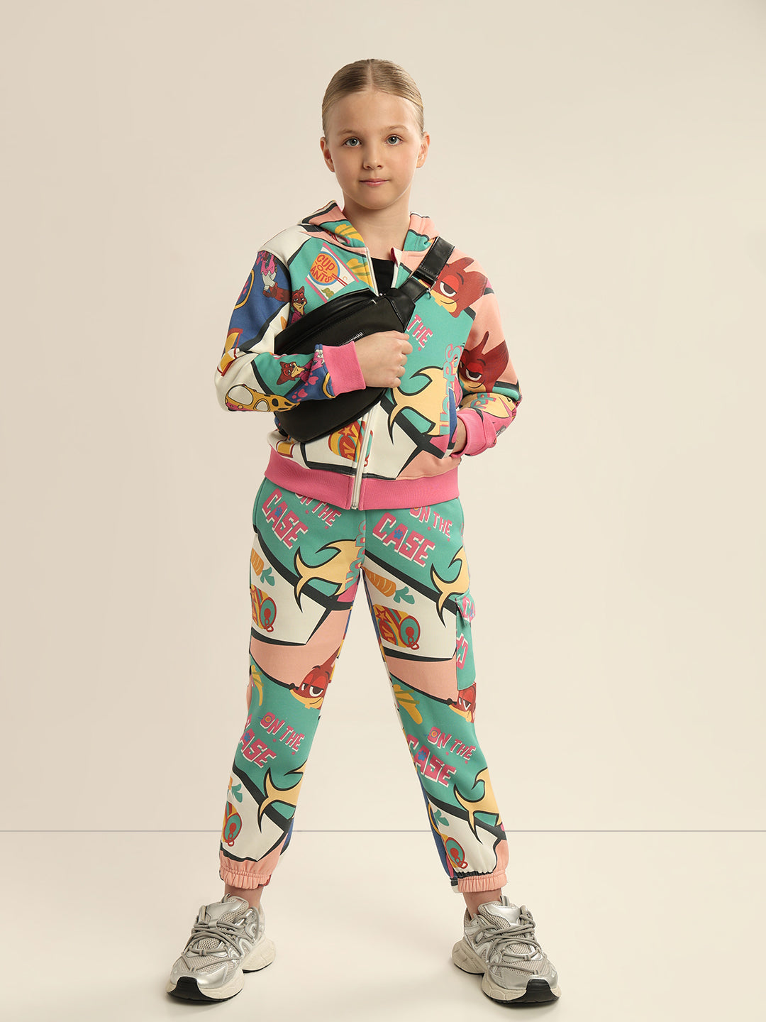 GIRLS Green Zootopia Printed Joggers