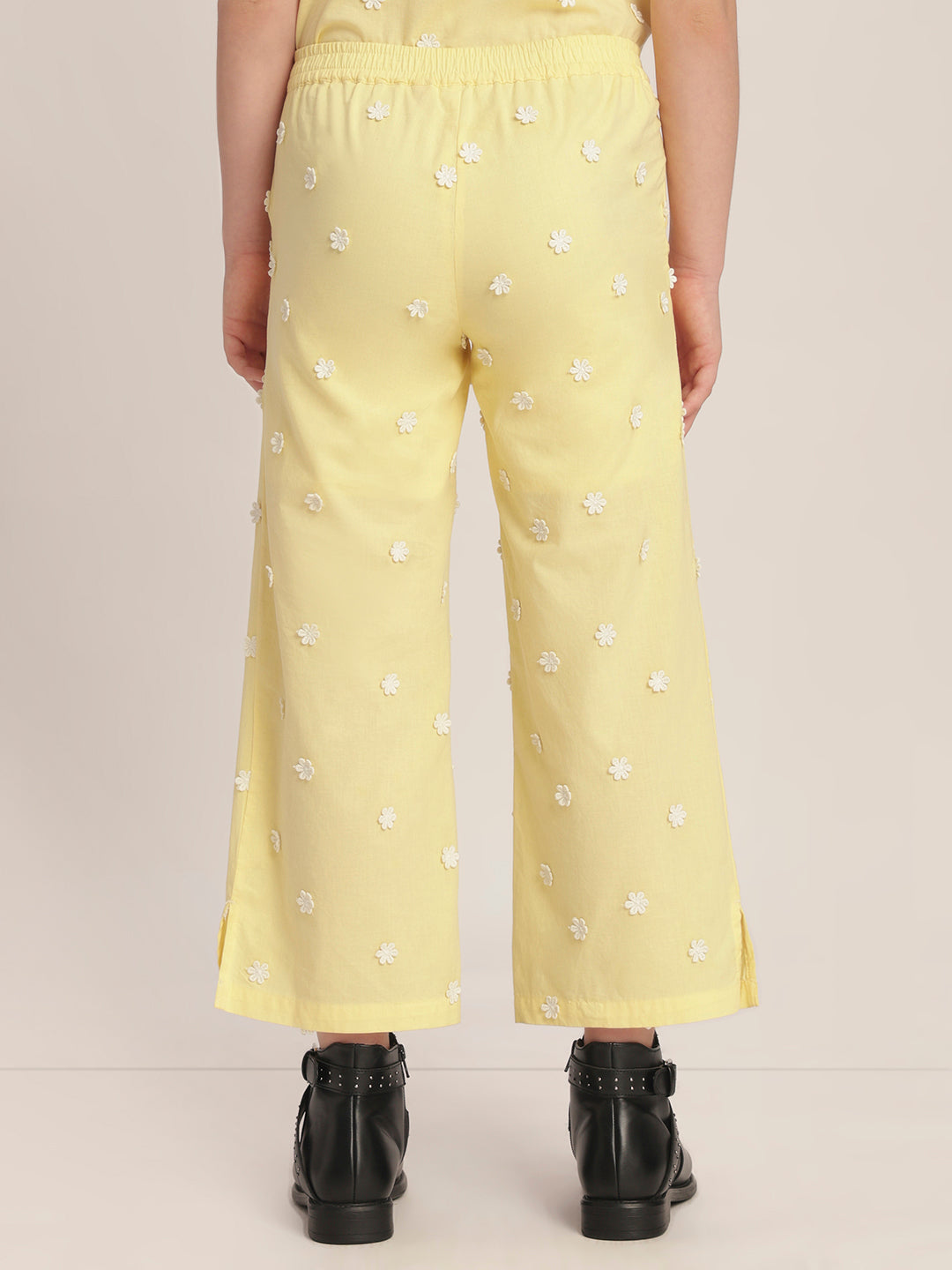 Girls Floral Embroidered Pants