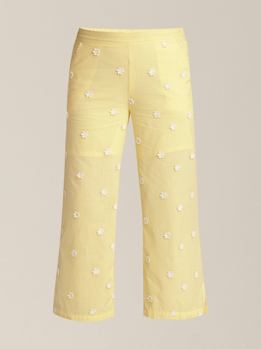 Girls Floral Embroidered Pants