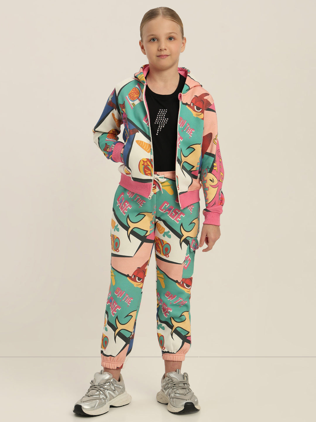 GIRLS Green Zootopia Printed Hoodie
