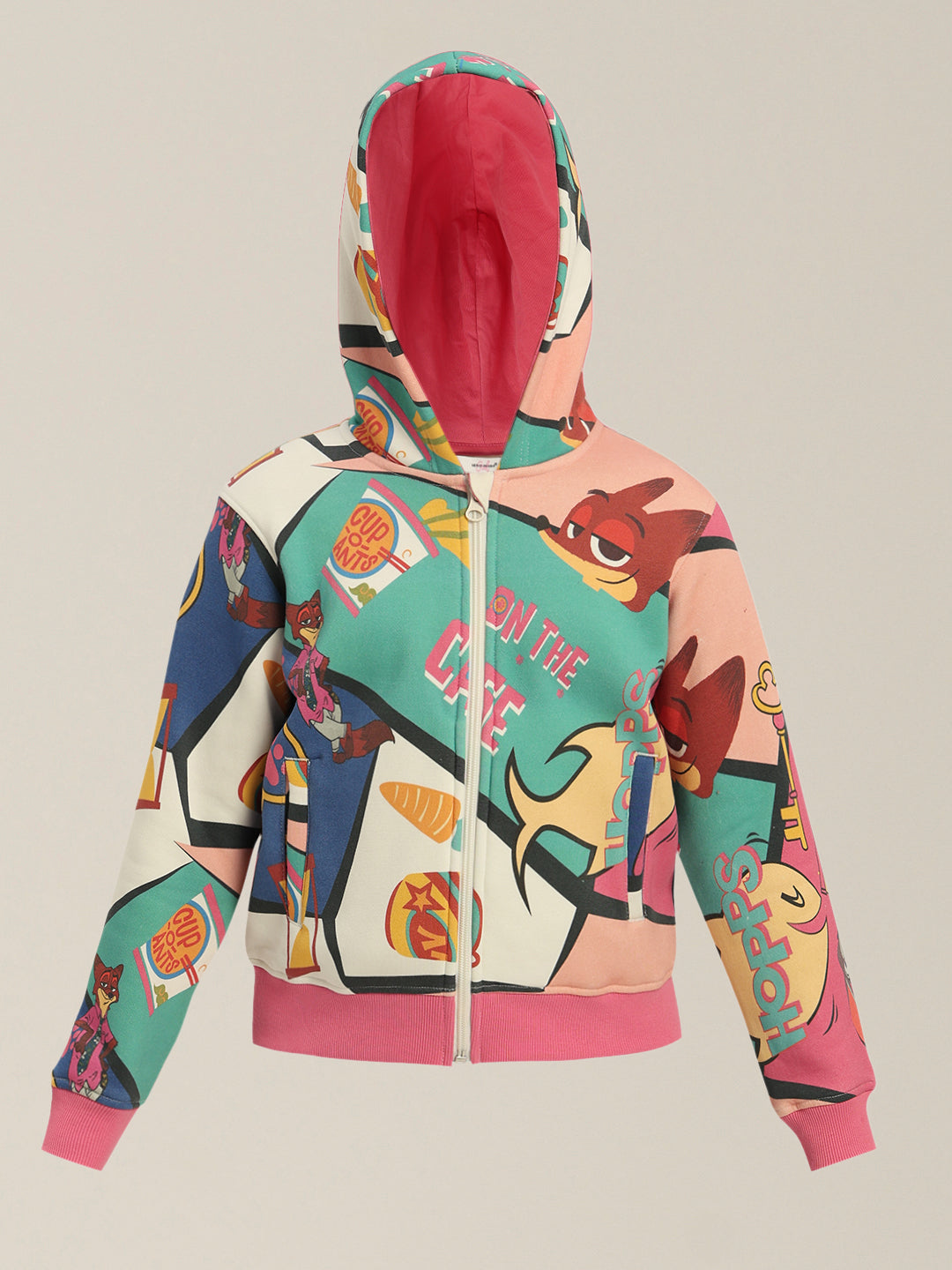 GIRLS Green Zootopia Printed Hoodie