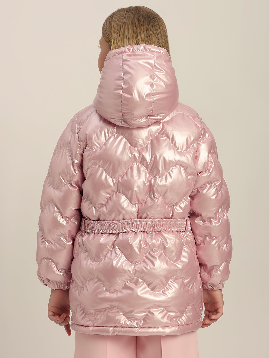 Girls Pink Quilted Puffer Jacket