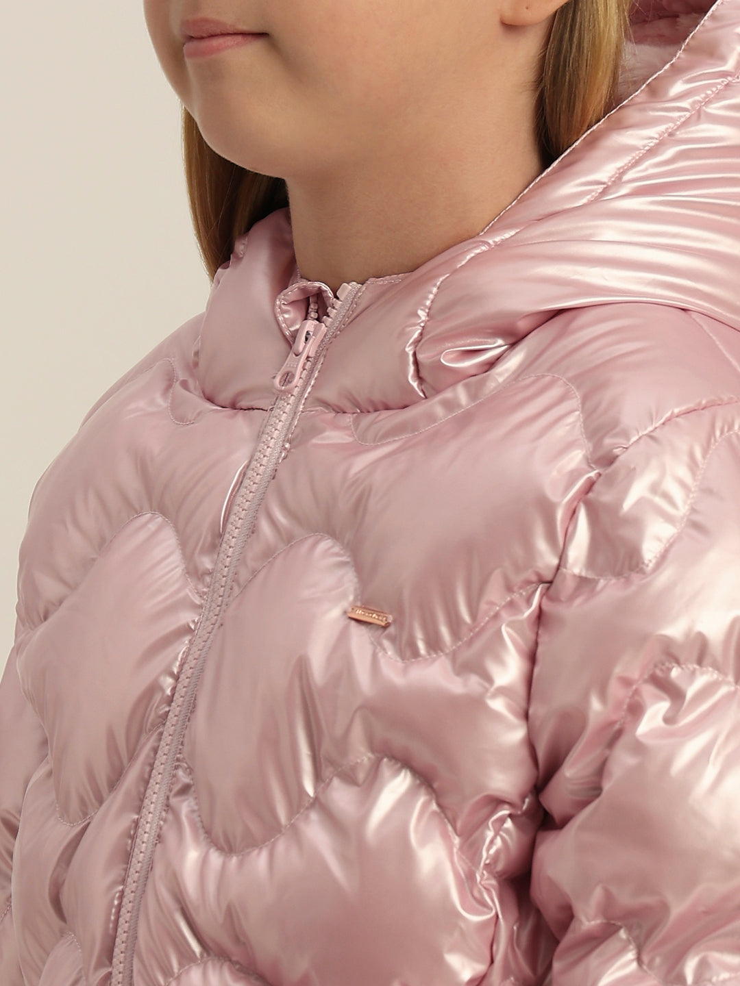 Girls Pink Quilted Puffer Jacket